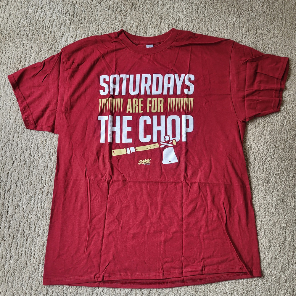 Men’s “Saturdays Are For The Chop” Florida St. Football Fan T-Shirt–Size XL–NWOT - Picture 2 of 7